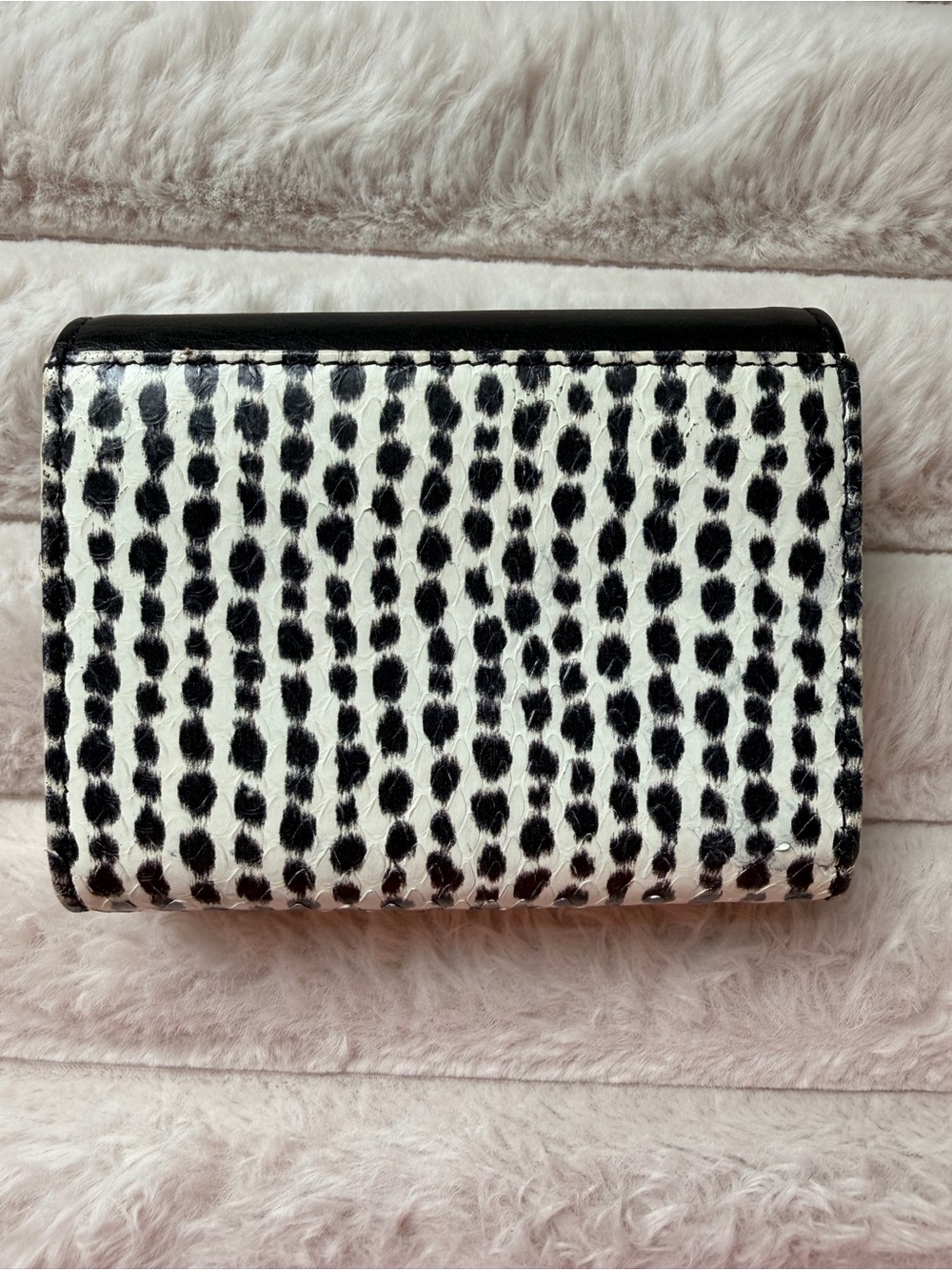Dior Black and White Spotted Snakeskin Leather Wallet with Silver Hardware - Picture 5 of 13